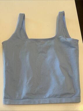 Offline by Aerie Light Blue Square-Neck Tank Top medium